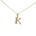 Zlatý prívesok písmeno K P-149